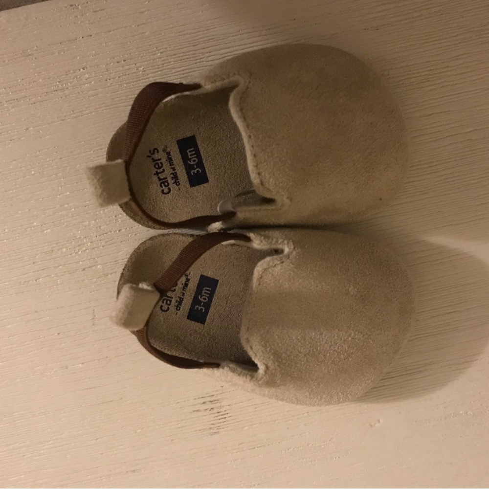 Carter's Beige Suede Baby Shoes - Soft Slip-On (3-6M)